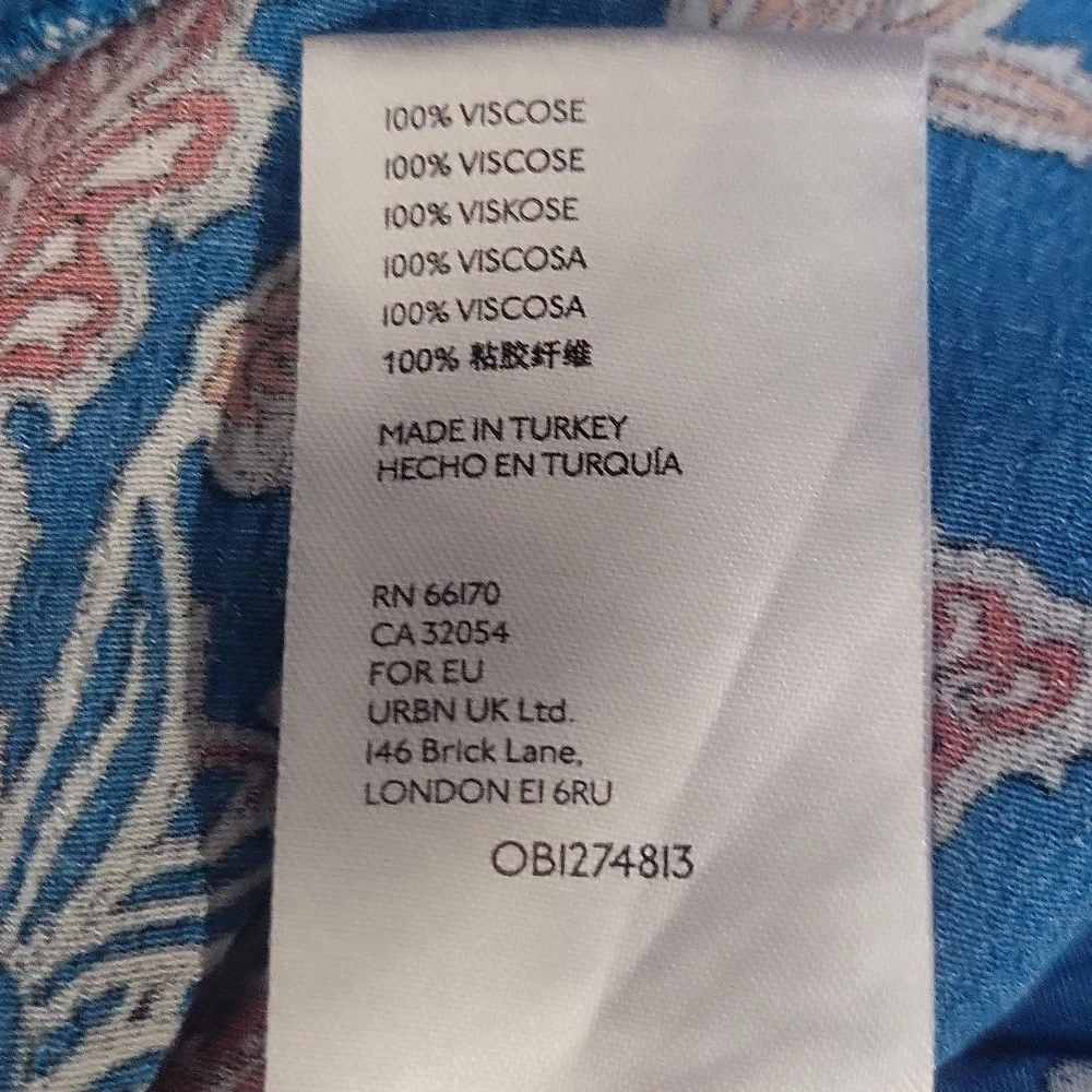 By ANTHROPOLOGIE Blue Robin Tiered Floral Mini Dress Size L - Picture 15 of 15